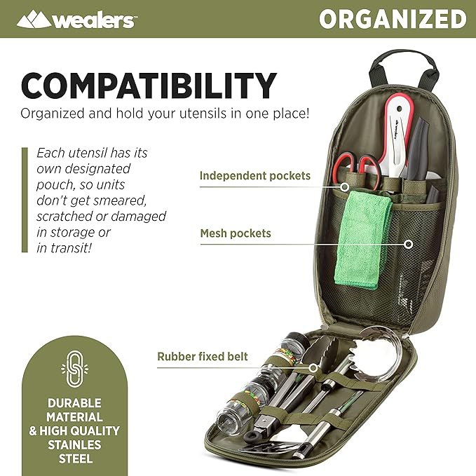 Camp Kitchen Cooking Utensil Set Travel Organizer Grill Accessories Portable Compact Gear for