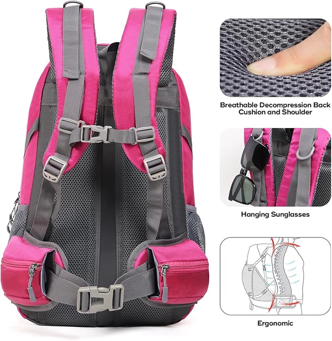 Hiking Backpack Camping 40L Outdoor Daypack Lightweight Travel Backpack with Rain Cover for Women
