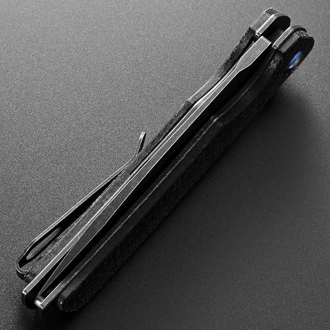 Eafengrow EF973 Folding Knife, D2 Steel Blade Micarta Handle Scale Pocket Knife Folder for Working