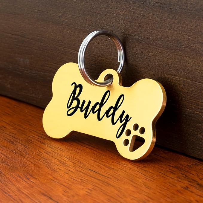 Ultra Joys Dog Tags Personalized for Pets - Hollow Paw Custom Pet ID Tag - Engraved Dog Tag for