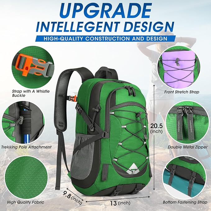 IGOLUMON Hiking Backpack 40L Packable Lightweight Camping Backpack Men Women Waterproof Hiking