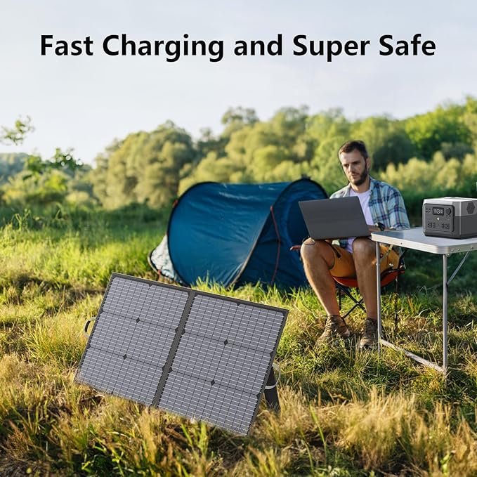 110W Portable Solar Panel, IP67 Waterproof Foldable 110 Watt Solar Charger, High 23.5% Efficiency