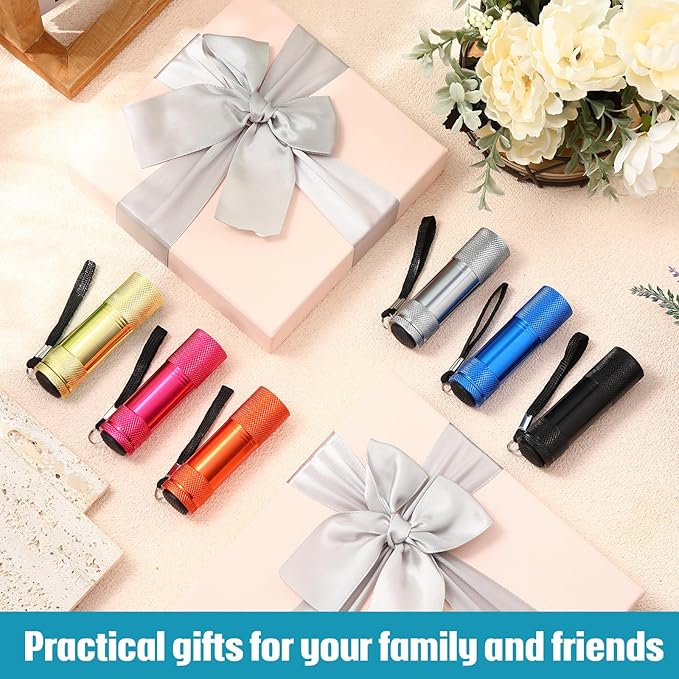 VIHOSE 20 Pcs Mini Flashlights Bulk, Bright Aluminum Handheld Flash Light with Lanyard Small LED