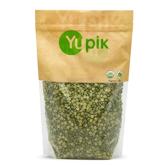 Yupik Organic Split Green Peas, 2.2 lb, Non-GMO, Vegan, Gluten-Free, Pack of 1