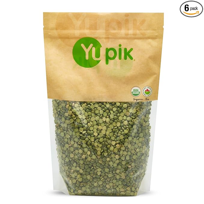 Yupik Organic Split Green Peas, 2.2 lb (Pack of 6)