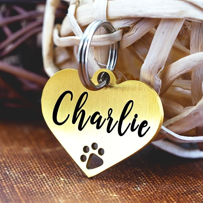 Ultra Joys Dog Tags Personalized for Pets - Hollow Paw Custom Pet ID Tag - Engraved Dog Tag for