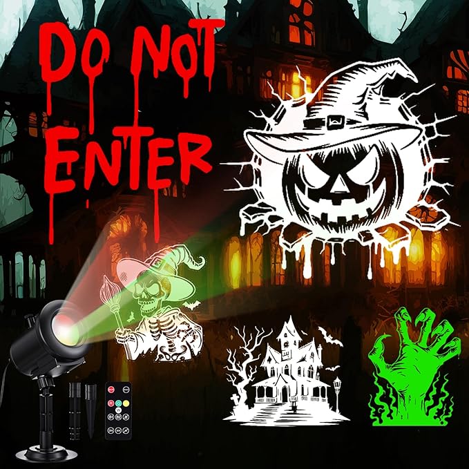 12 in 1 Halloween Projector Outdoor Decoration and Christmas Projector Lights, 2025 Upgraded 3D HD