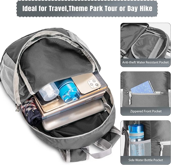 ZOMAKE Ultra Lightweight Hiking Backpack 20L, Packable Small Backpacks Water Resistant Daypack for