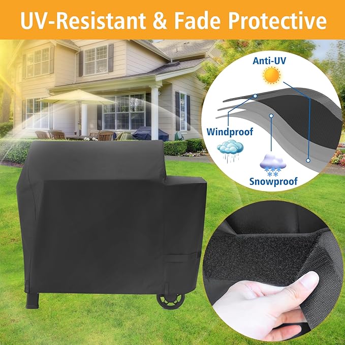 Grill Cover for Weber Searwood XL 600 Pellet Grill, 600D Heavy Duty Waterproof 3400146 Weber