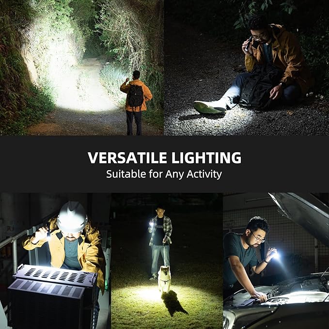 WUBEN L50 Tactical Flashlight, 1200 High Lumens Flashlight Rechargeable, LED Flash Light IP68