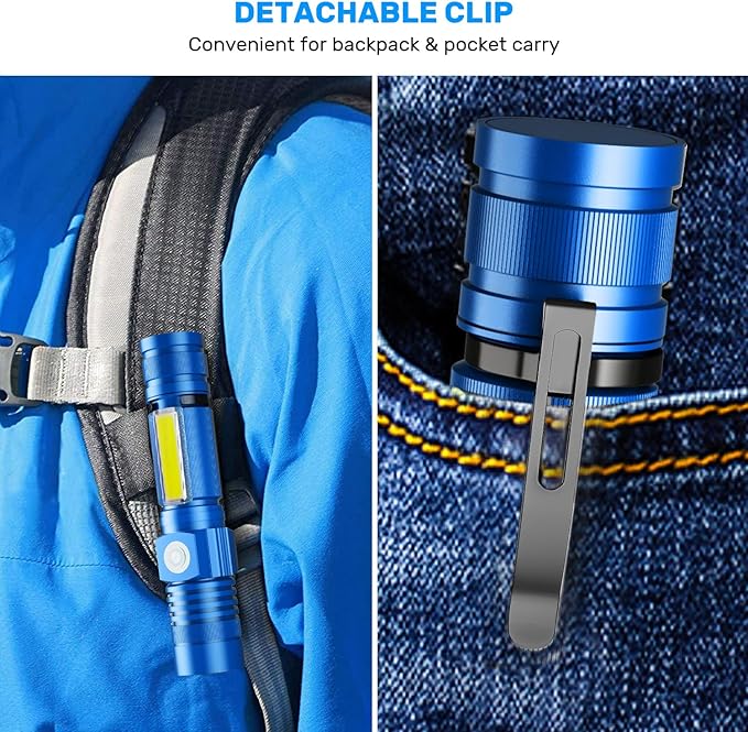 Rechargeable LED Flashlights, Magnetic Flashlight Super Bright Tactical Flashlight with