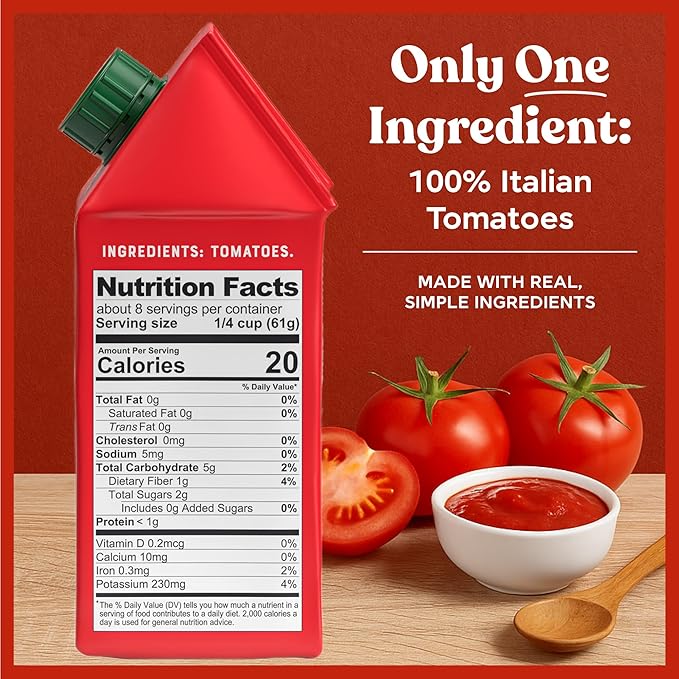 Pomì Tomato Sauce 17.64oz (Pack of 12) - Creamy, Velvety Italian Sauce with a Touch of Salt, No