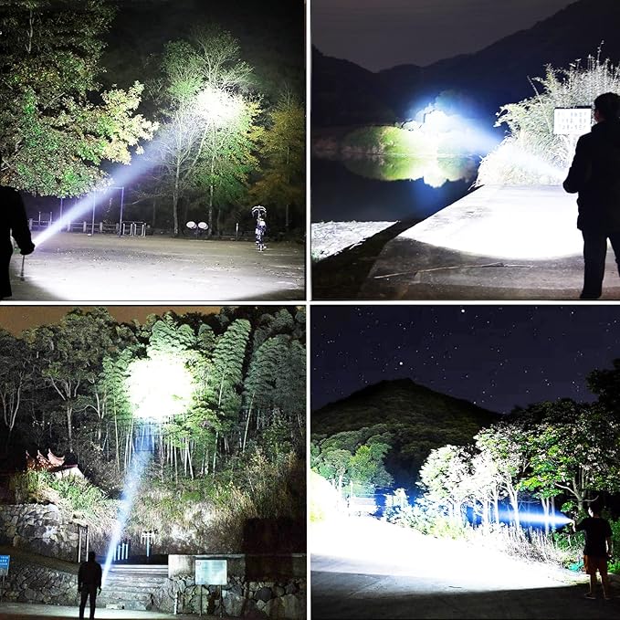 LBE Rechargeable Brightest LED Flashlight, 90,000 High Lumens Super Bright Powerful Flashlight with