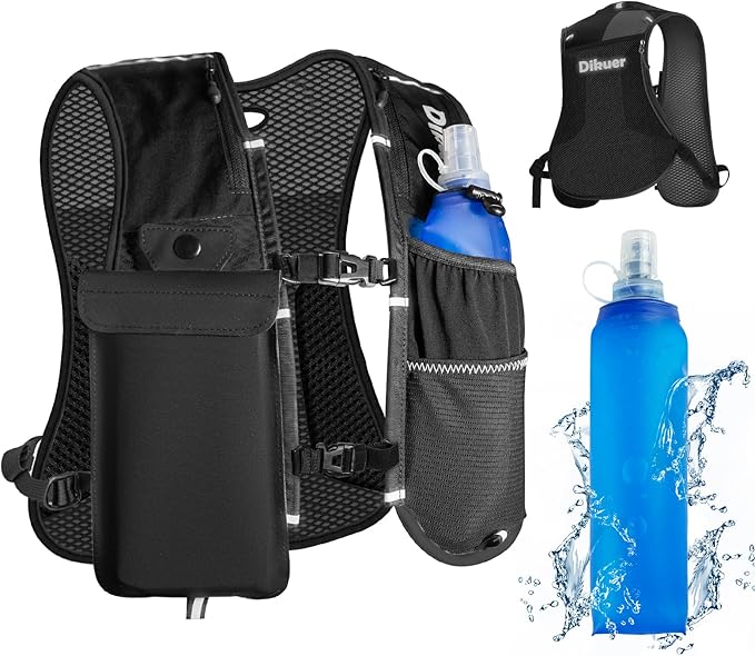 Running Vest for Women Men, Lightweight Hydration Runner Vest with Transparent Waterproof Phone