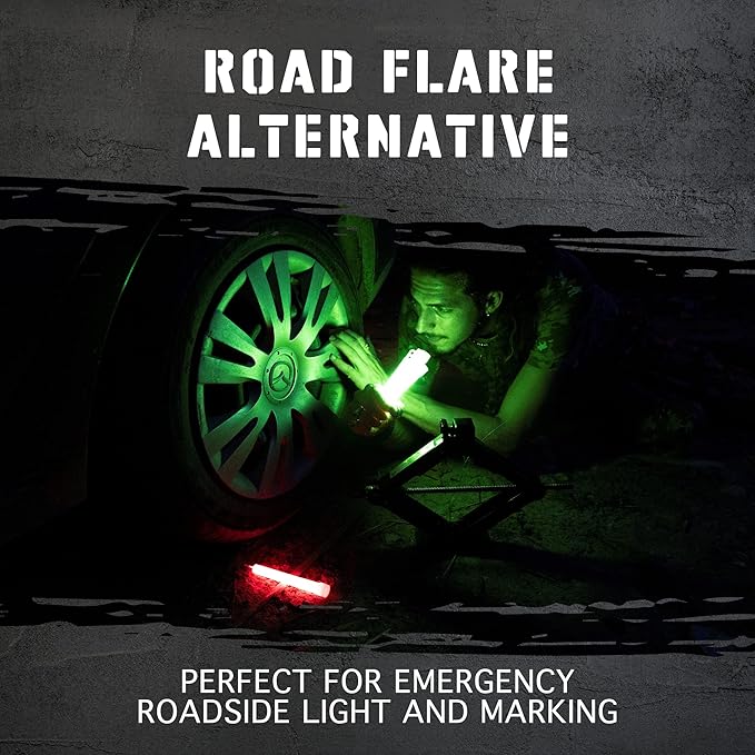 Emergency Glow Sticks with 12 Hours Duration, Individually Wrapped Industrial Grade Glowsticks for