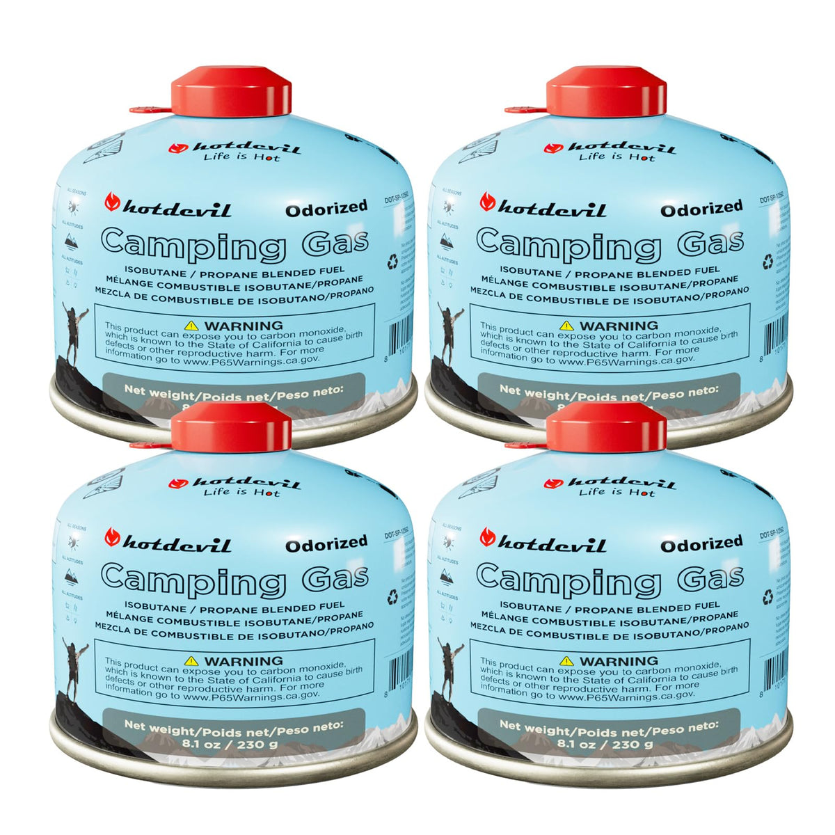 Isobutane Fuel Canister 230 Gram Camping Stove Fuel Butane Propane Blend Isobutane Fuel Canister
