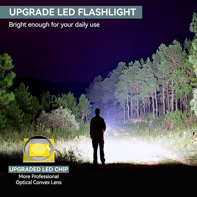 LETMY Tactical Flashlight - 2 Pack Bright Military Grade LED Flashlights High Lumens - Portable