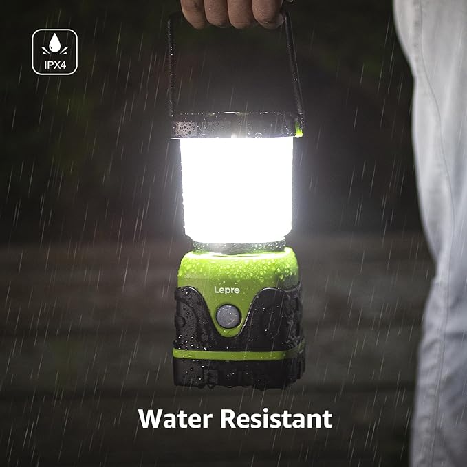 Lepro 1500LM Battery Powered LED Camping Lantern, Waterproof Tent Light with 4 Light Modes, Camping