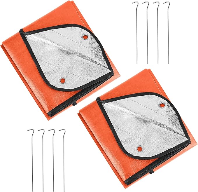 Kingdder 2 Pcs Heavy Duty Emergency Blanket for Survival 60 x 82 Inches Thermal Tarp Insulated Tent