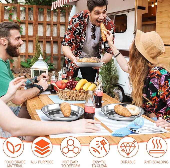 Soulchen 25 Pcs Camping Cookware Mess Kit Camping Pots and Pans Set with 2 Set Stainless Steel Cups