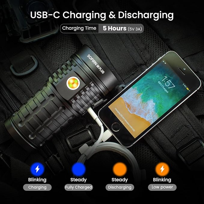sofirn Q8 Plus Super Bright Flashlight max 16000 Lumens, Rechargeable Powerful Flashlight with High