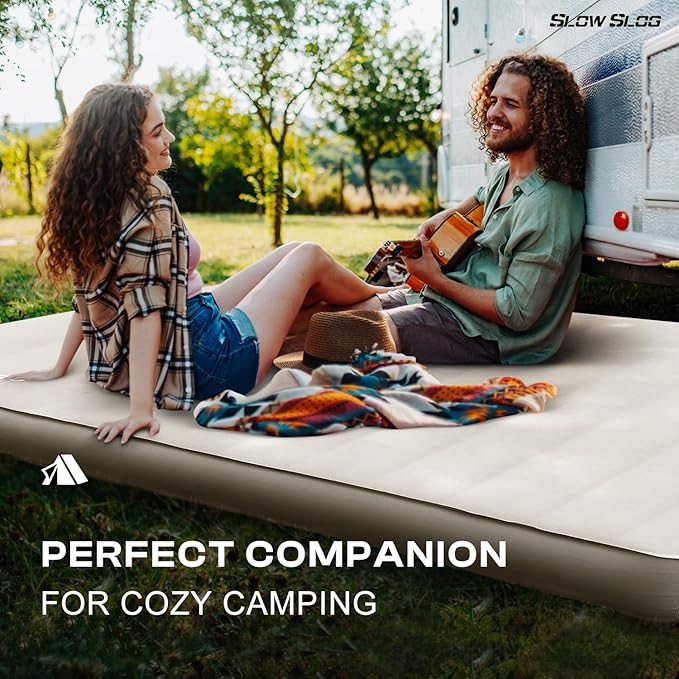 Self-Inflating Sleeping Pad with Portable Electric Air Pump, 4in Thick Memory Foam Camping Mattress