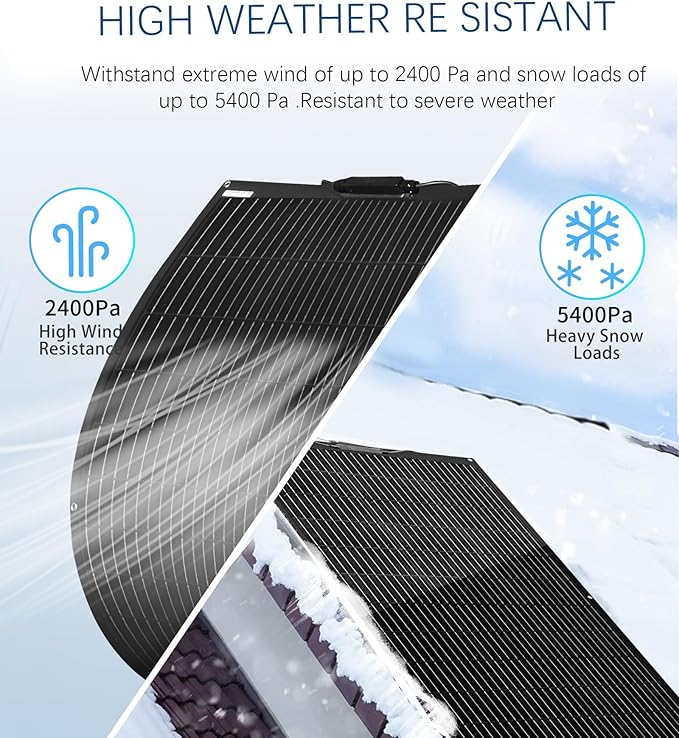 Flexible Solar Panel 100W 105W 12V Monocrystalline 250° Curvature Fiberglass High Efficiency