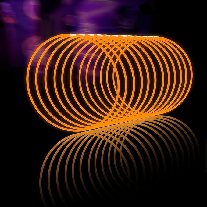 Glow Fever Glow Sticks Bulk 100ct 22'' Glow Necklaces with Connectors, Neon Light Sticks for Party