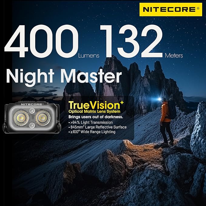 Nitecore NU25 MCT 400 Lumen Ultra Lightweight Multiple Color Temperatures Outdoor Headlamp USB-C