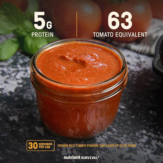 Nutrient Survival Tomato Powder, Powdered Vitamin Tomato (30 Servings) Emergency Food Supply &