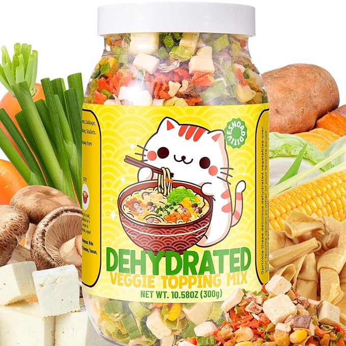 Ramen Toppings Mix Dehydrated Vegetables - Freeze-Dried Tofu & Vegetables, 100% Natural Vegetable