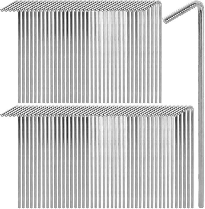 100 Pack Tent Stakes 6-3/4?�Galvanized Steel Metal Tent Stakes Pegs, Garden Stakes Edging Fence