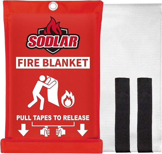 Fire Blanket Emergency for Home Kitchen - 40"x40" Fireproof Safety Protection Fiberglass Flame
