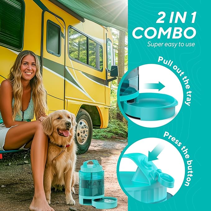 77oz Portable Dog Water Bottle, Large Travel Water Bowls for Dogs Camping Essentials Hiking Park