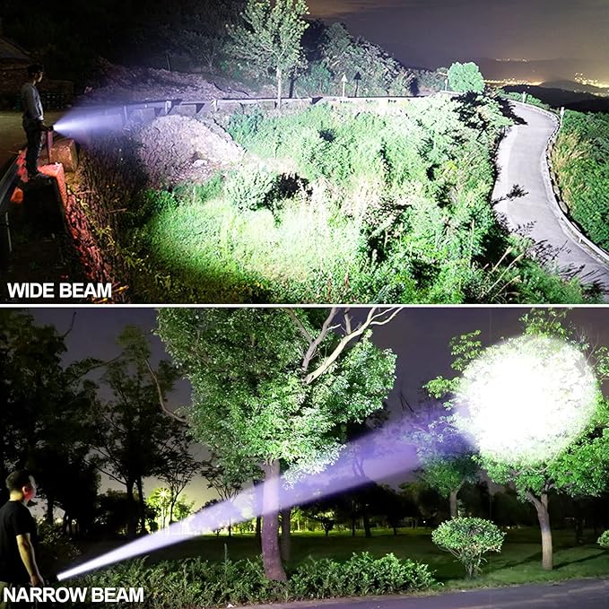 Rechargeable LED Flashlights High Lumens, 90,000 Lumens Super Bright Flashlight with 5 Modes &