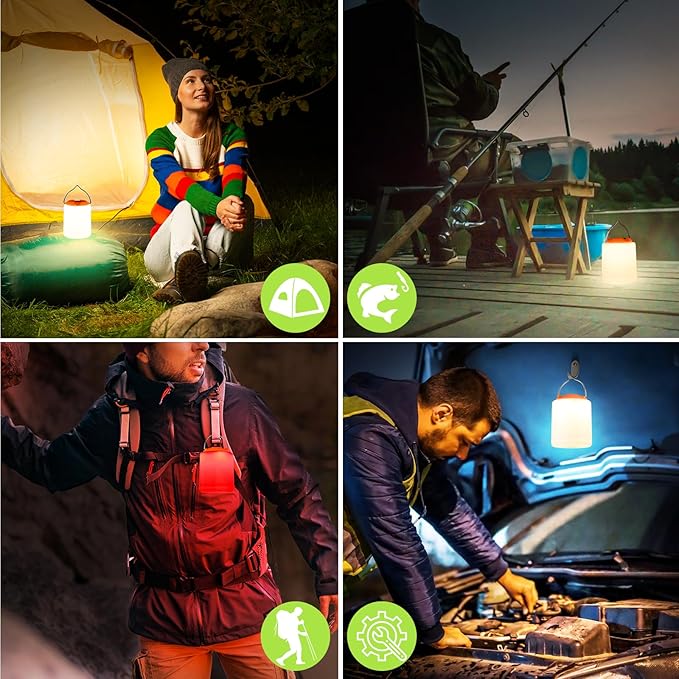 LED Camping Lantern, Rechargeable Camping Light, 4 Modes Outdoor Flashlights Lanterns with 1000LM