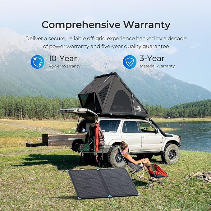 Renogy 100 Watt Solar Panel Suitcase, N-Type 100W Portable Foldable Solar Panels, 25% High