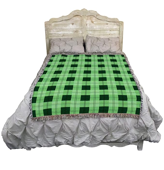 Pure Country Weavers Gooseberry Plaid Blanket - Gift Tapestry Throw Woven from Cotton - Made in The