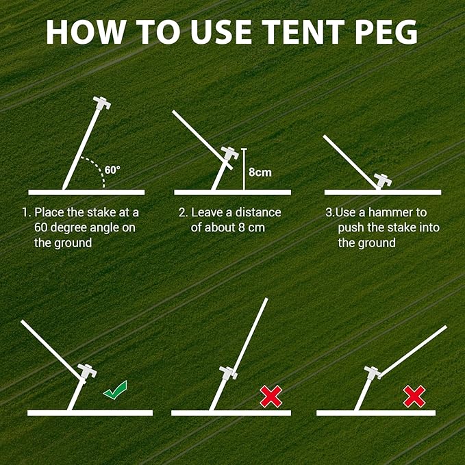 Eurmax USA Galvanized Non-Rust Camping Family Tent Pop Up Tent Stakes Canopy Anchors Heavy Duty