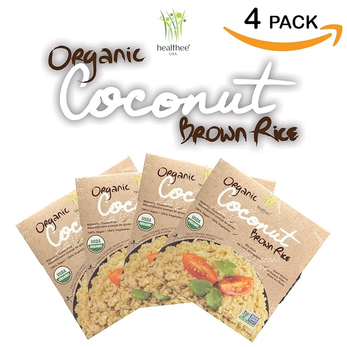 Healthee Organic Brown Rice, Gluten Free, Fully Cooked and Ready-to-Eat, USDA Certified Organic