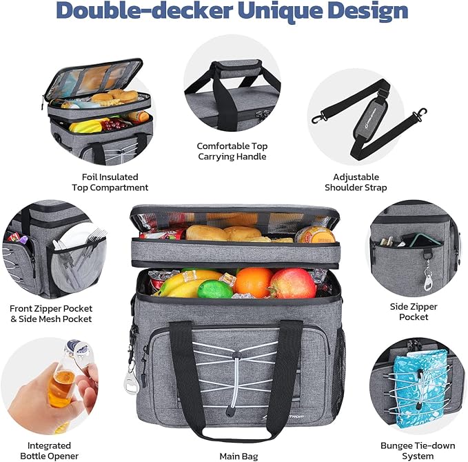 Maelstrom Collapsible Soft Cooler Bag, 24/30/60/75 Cans Beach Cooler, Ice Chest, Leakproof &