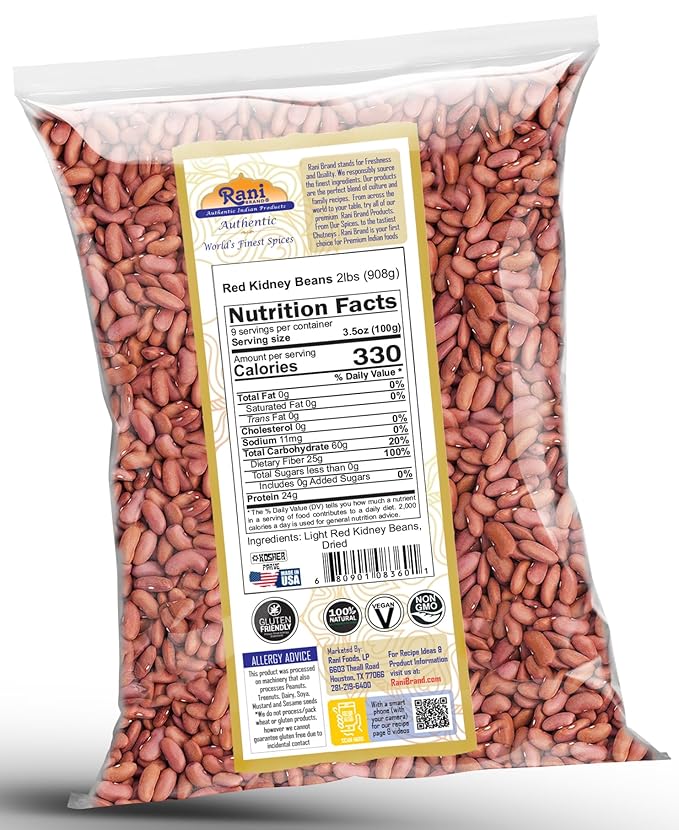 Rani Red Kidney Beans, Light 32oz (2lbs) 908g ~ All Natural | Vegan | Gluten Friendly | NON-GMO |