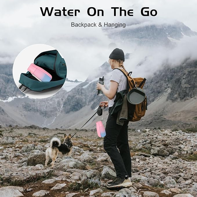 Dog Water Bottle, Travel Puppy Water Bowl, Leak Proof Portable Puppy Water Dispenser, Foldable Dog