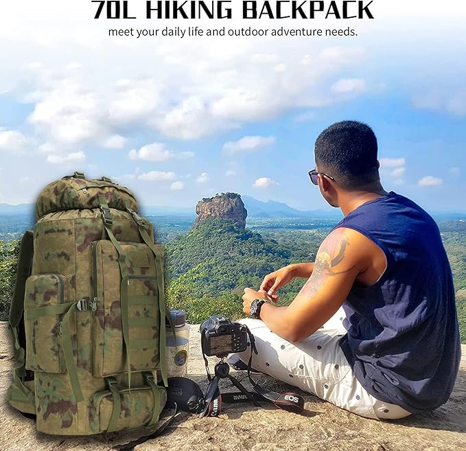 Hiking Backpack for Men 70L/100L Camping Backpack Military Rucksack Molle 3 Days Assault Pack for