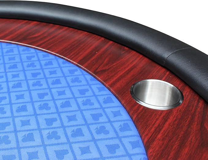 Poker Table 96 inches Light Series for 10 Player Games with Cup Holders Wooden Racetrack Felt