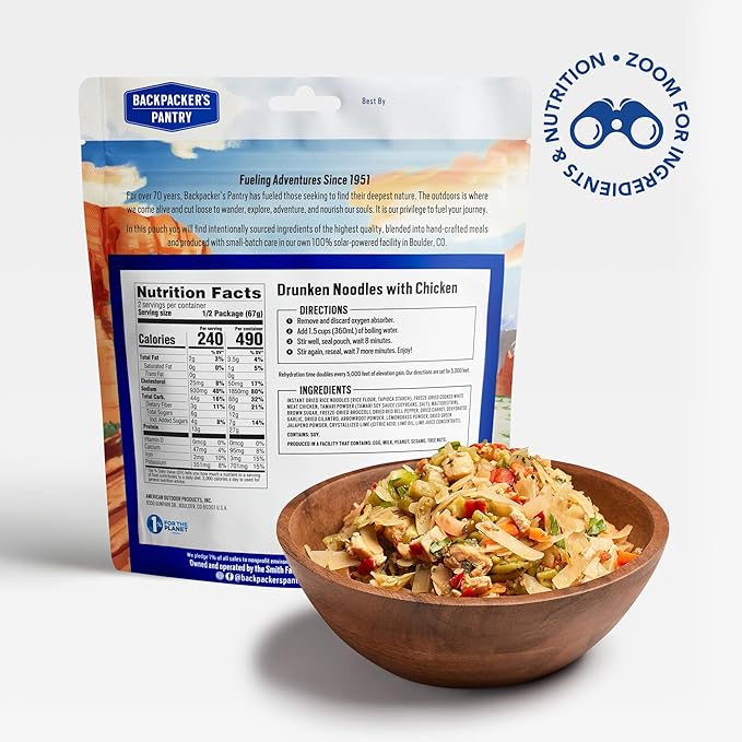 Backpacker's Pantry Drunken Noodles with Chicken | Freeze Dried Backpacking & Camping Food