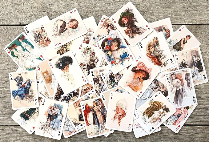 Edwardian Elegance Playing Cards (Poker Deck 54 Cards All Different) Beautiful Ladies in Romantic