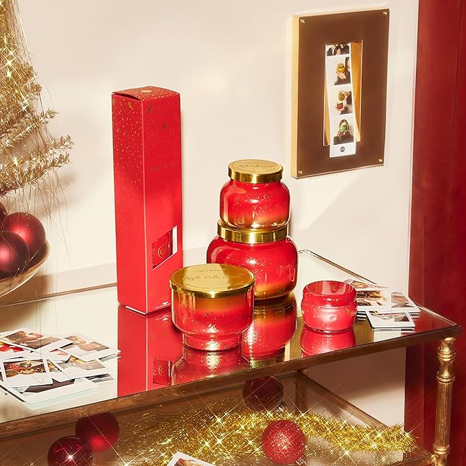 Capri Blue Glimmer Jar Candles - Luxury Holiday Scented Candles for Home - Long Lasting Soy Wax