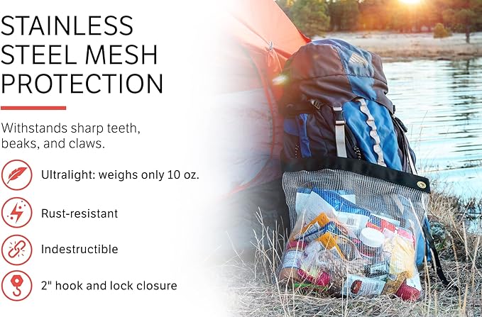 Rodent Proof Bear Bags - Ultralight Stainless Steel Mesh Bag for Camping Food Storage - Sturdy and