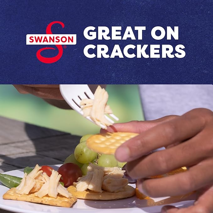 Swanson Garlic and Herbs White Chunk Fully Cooked Chicken, Ready to Eat, Simple On-the-Go Meals